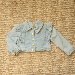 Nanette Lepore Light Blue Kids Jean Jacket with Gold Buttons